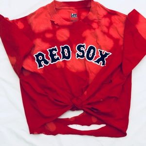 Red destroyed Red Sox crop top